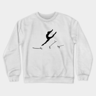 Funny Ballerina Jumping on Rakes Crewneck Sweatshirt